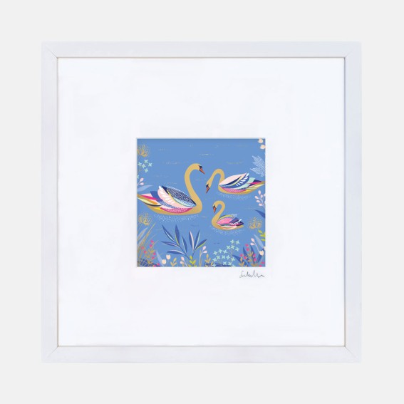 Light Blue Swans Wall Art