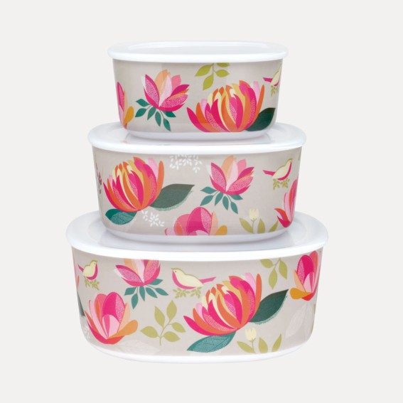 Peony Storage Tubs - Set of 3 