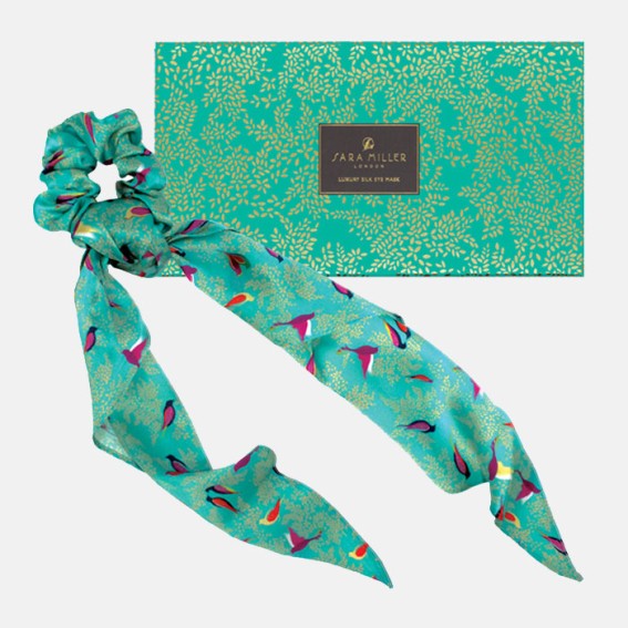 Green Birds Hair Tie & Scarf Set