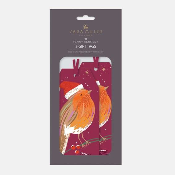 Robin Chorus Berry Christmas Gift Tags - Set of 5