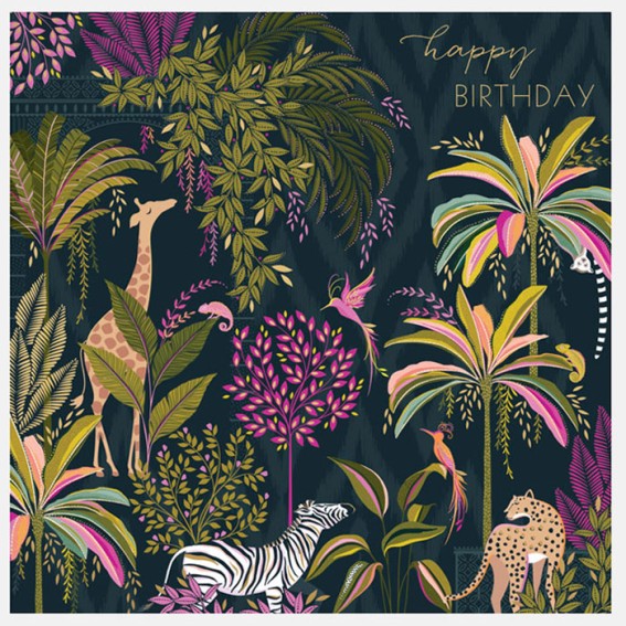 Jungle Scene Happy Birthday Large Card