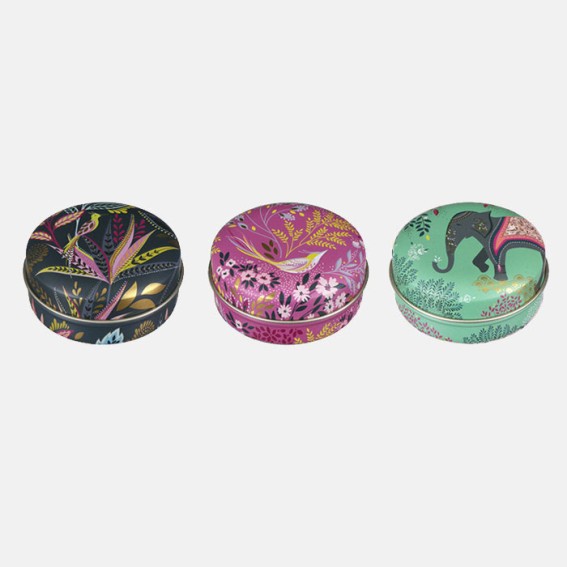 Decorative Small Round Tins - Set of 3