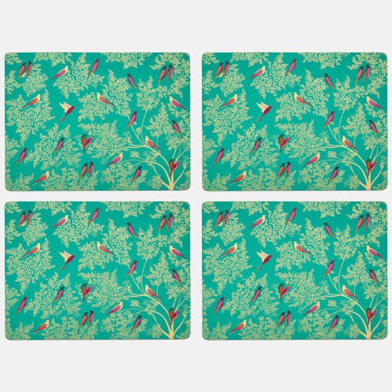 Green Birds Large Placemats - Set of 4