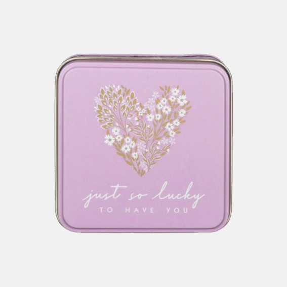 Little Gestures Just So Lucky to Have You Small Square Tin