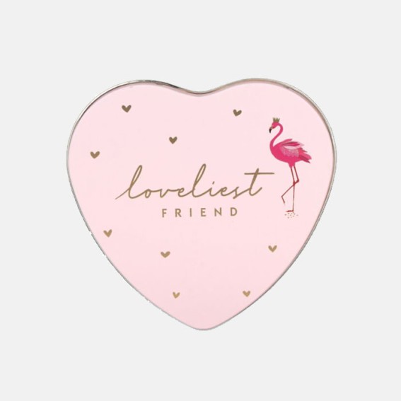 Little Gestures Flamingo Loveliest Friend Small Heart Tin