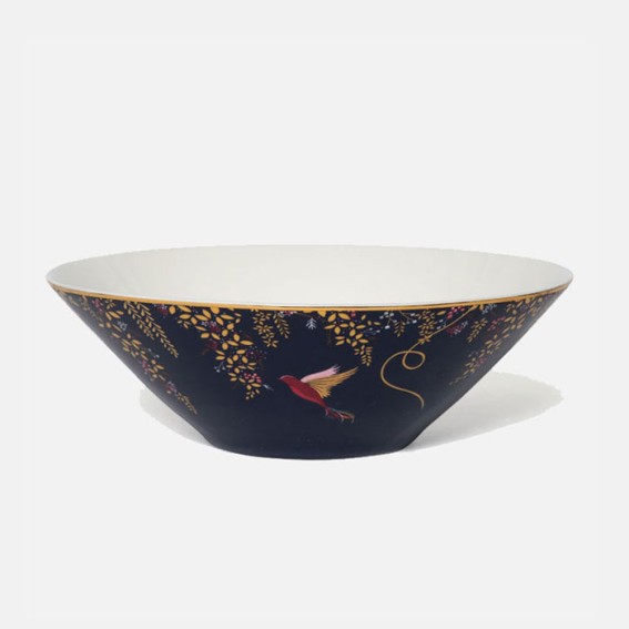 Navy Hummingbird Medium Salad Bowl