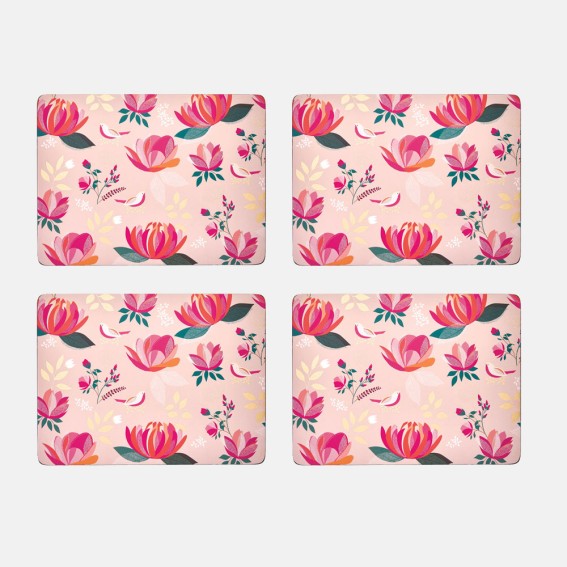 Pink Peony Placemats - Set of 4 