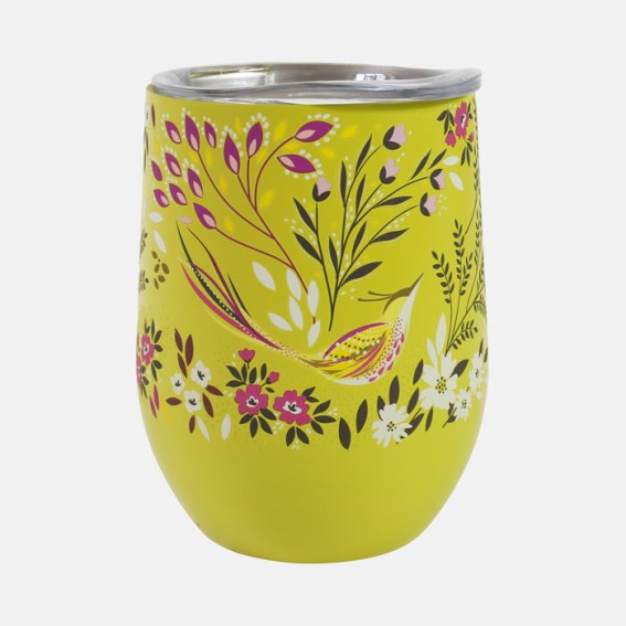 Lime Songbird Travel Tumbler