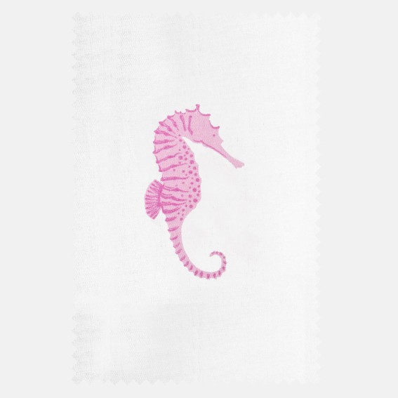 Seahorse Mauve Sateen Fabric SAMPLE