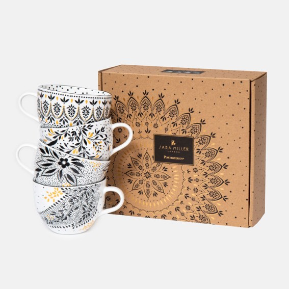 Artisanne Noir Mugs - Assorted Set of 4