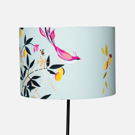 Bird & Trellis Duck Egg Sateen Lampshade - Medium