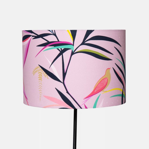 Bamboo Soft Pink Sateen Lampshade - Medium