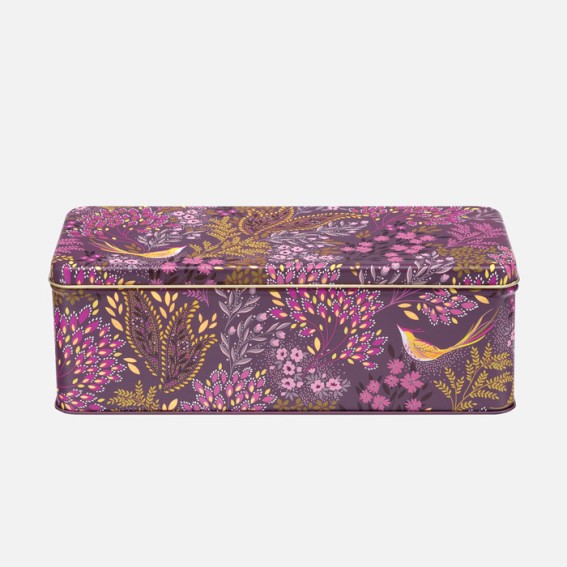 Plum Songbird Long Deep Rectangular Tin