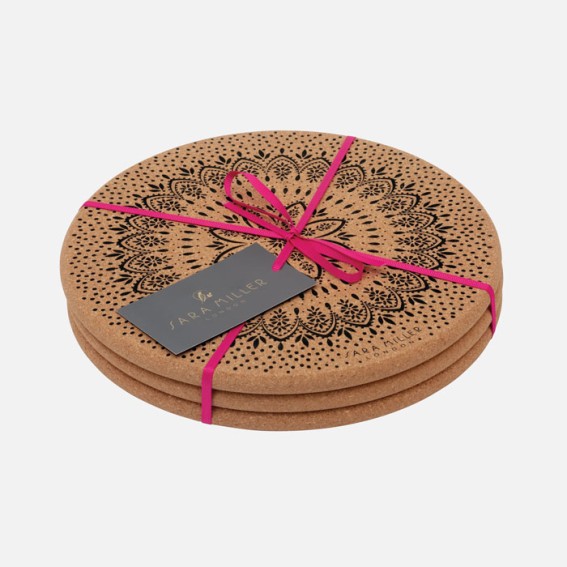 Artisanne Noir Set of 3 Cork Trivets