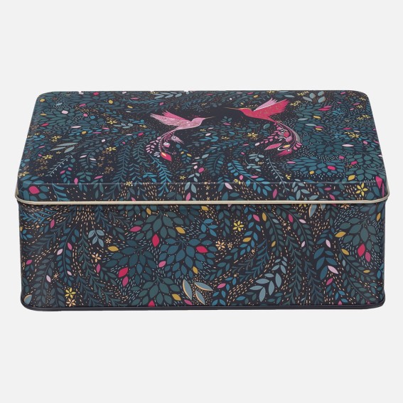 Hummingbird Paradise Deep Rectangular Tin