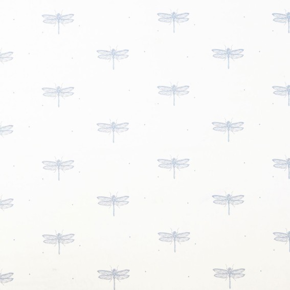 Dragonfly White Sateen Fabric