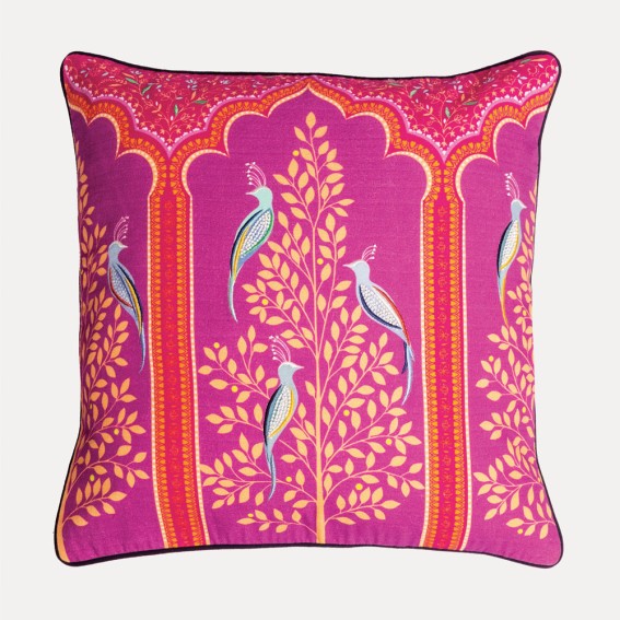 Scalloped Archways Embroidered Cushion