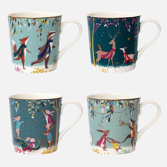 Woodland Tales Mugs - Assorted Set of 4