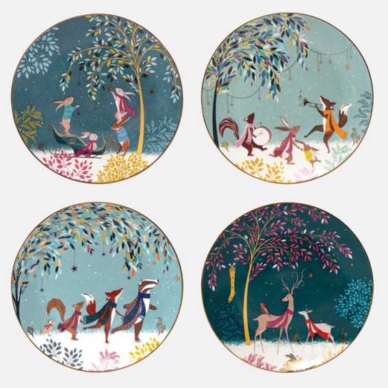 Woodland Tales Cake Plates - Assorted Set of 4