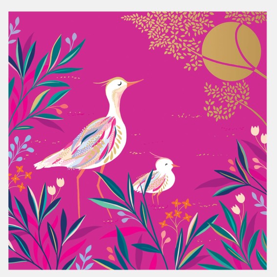 Elegant Pink Birds Card