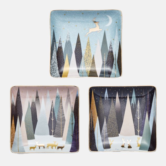 Frosted Pines Square Dishes - Set of 3