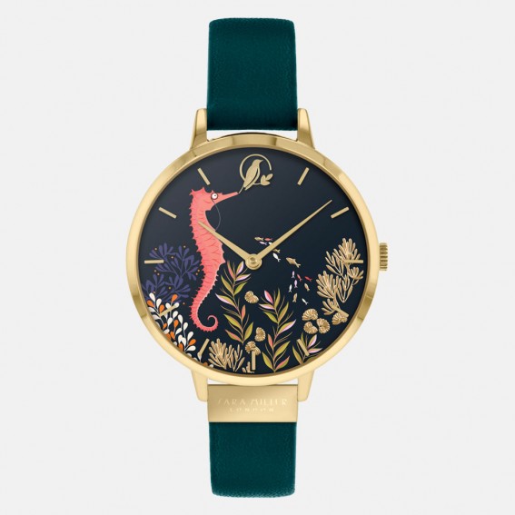 Seahorse Gold Dark Green Watch
