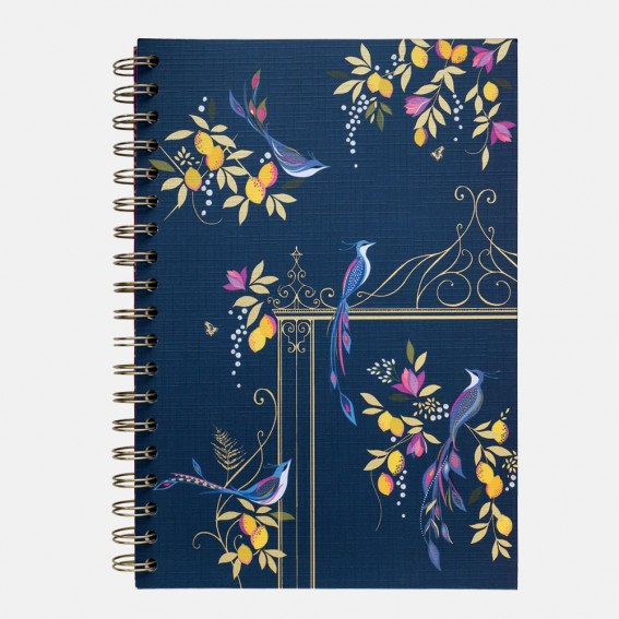 Navy Orchard Birds B5 Notebook