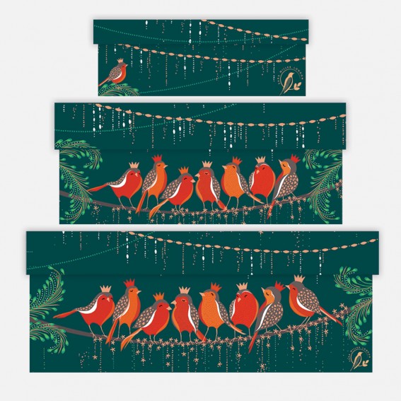 Rows of Robins Gift Boxes - Set of 3