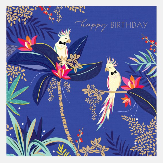 Cockatoo Pair Happy Birthday Card 