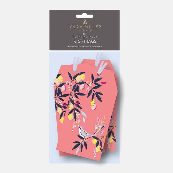 Coral Orchard Birds Gift Tags – Pack of 6
