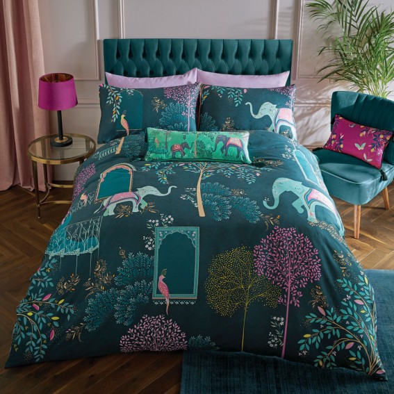 Deep Jade Elephant Oasis Bed Linen Collection