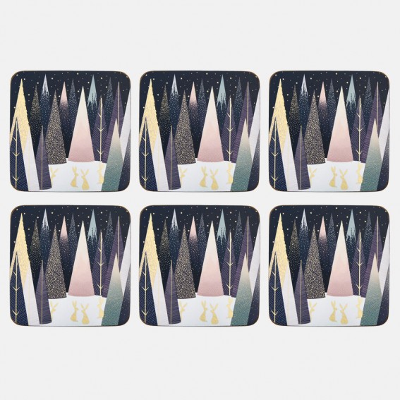 Frosted Pines Coasters - Set of 6