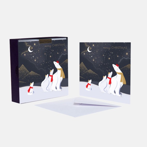 Luxury Polar Bears Christmas Cards - Box of 8