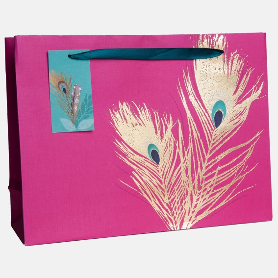 Peacock Feathers Large Gift Bag