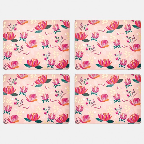 Pink Peony Large Placemats - Set of 4