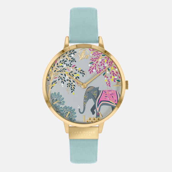 Elephant Gold Sky Blue Watch