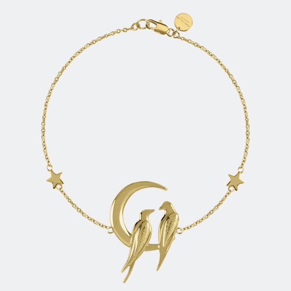 Lovebird Gold Charm Bracelet