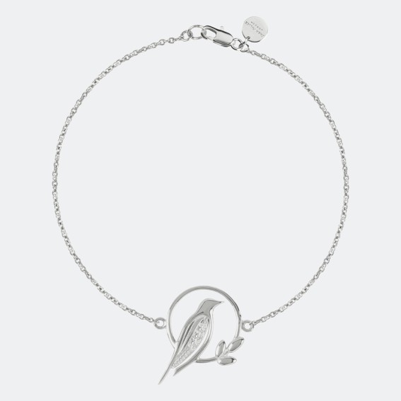 Bird Charm Silver Bracelet
