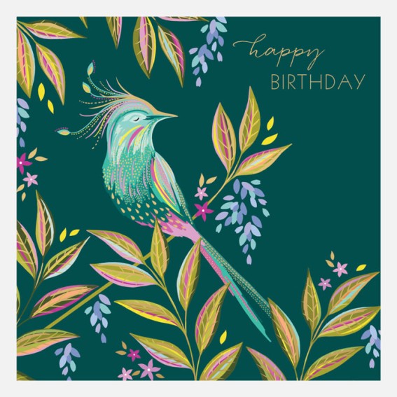 Perched Bird Birthday Card