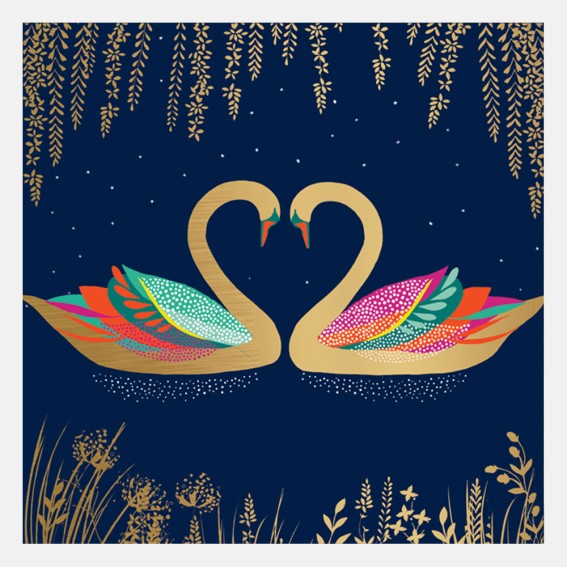 Heart Swans Card