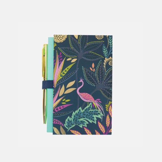 Savannah Botanic Paradise Mini Pocket with Slim Pen - Midnight