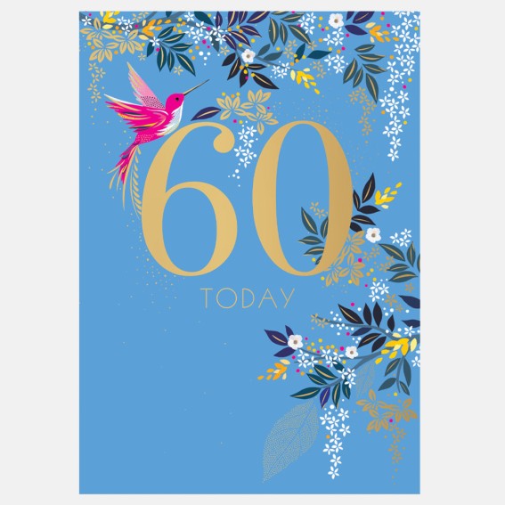 Hummingbird 60th Birthday Card