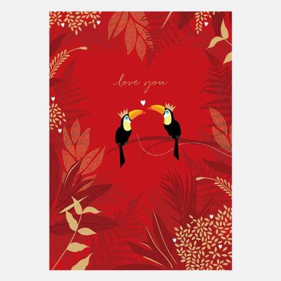 Toucan Love Kiss Valentine Card