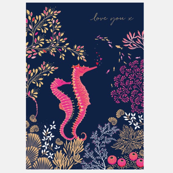 Seahorse Sweethearts Valentine Card