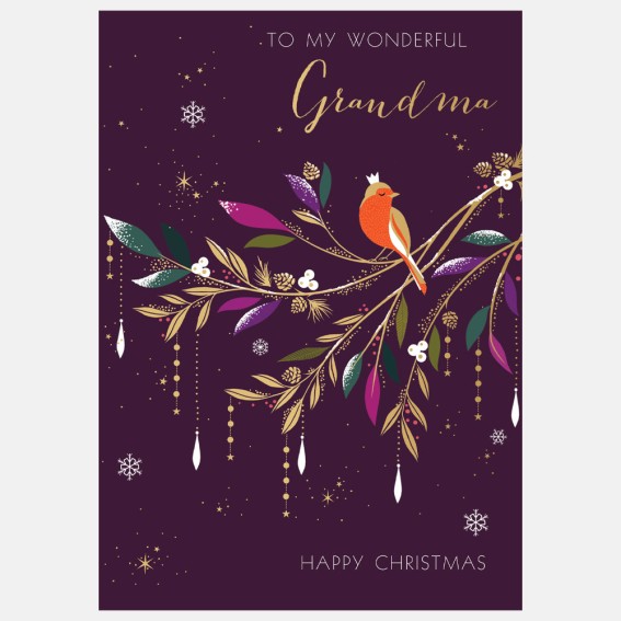 Robin Grandma Christmas Card