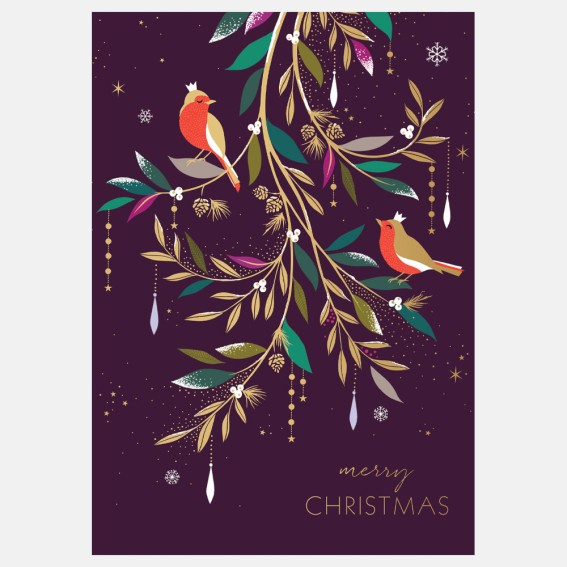 Two Robins Christmas Card