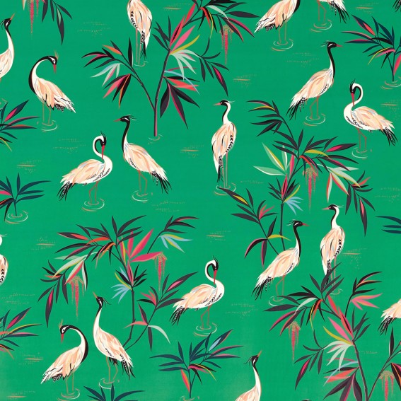 Heron Green Velvet Fabric