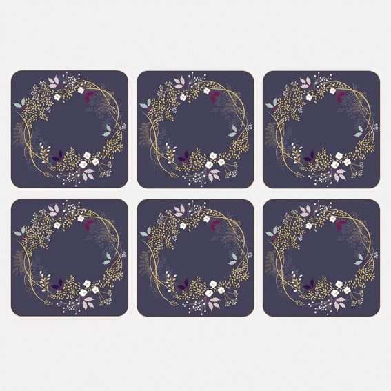 Winter Foliage Coasters - Set of 6